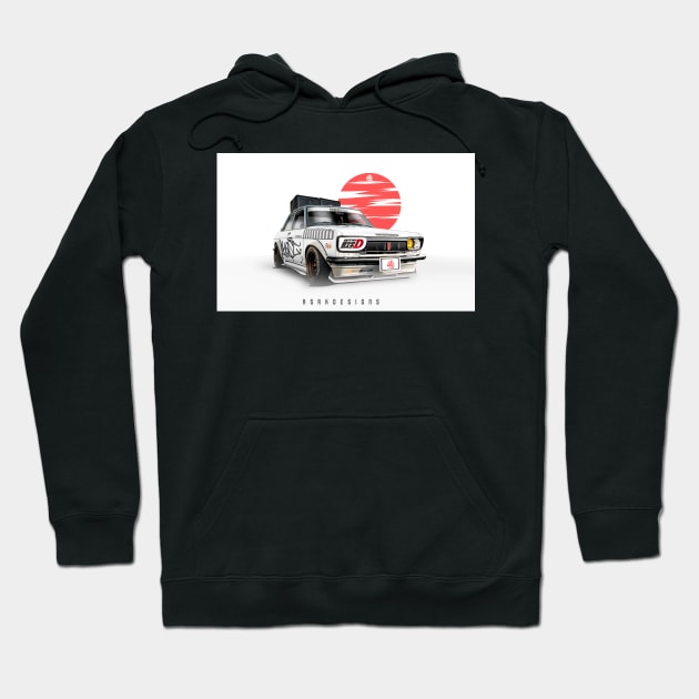 Datsun 510 jdm artwork, widebody design by ASAKDESIGNS. checkout my store for more creative works Hoodie by ASAKDESIGNS